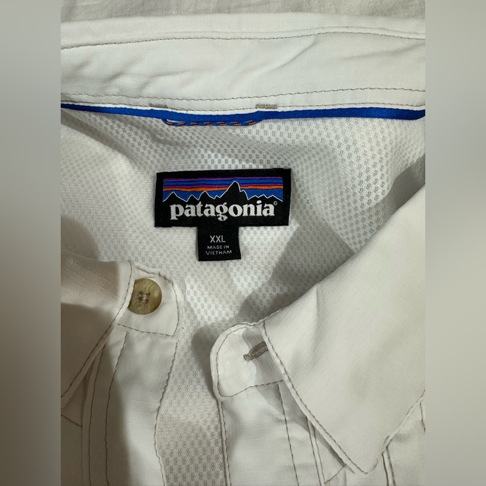 SPF Patagonia Sol Patrol II Shirt White Lightweight Button Up XXL - Picture 6 of 16